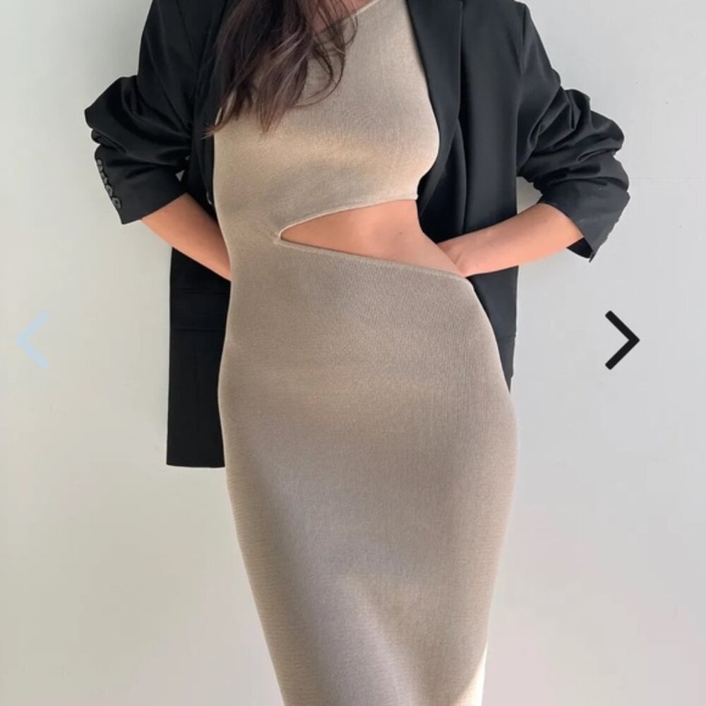 Oak+Fort one shoulder cutout dress